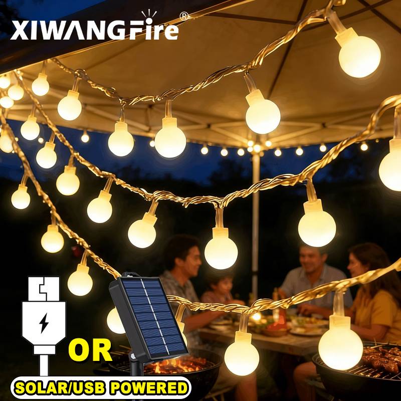 Outdoor Lighting For Home - 3-10M Solar/USB/Battery String Lights, Fairy Globe