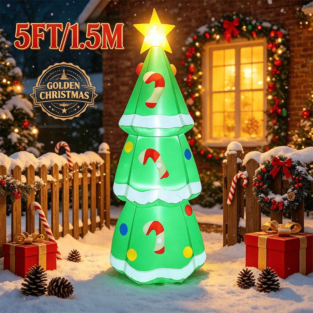 Xmas Outdoor Lighting Decorations - 5FT/1.5M Christmas Inflatable DIY Decoration Lighted