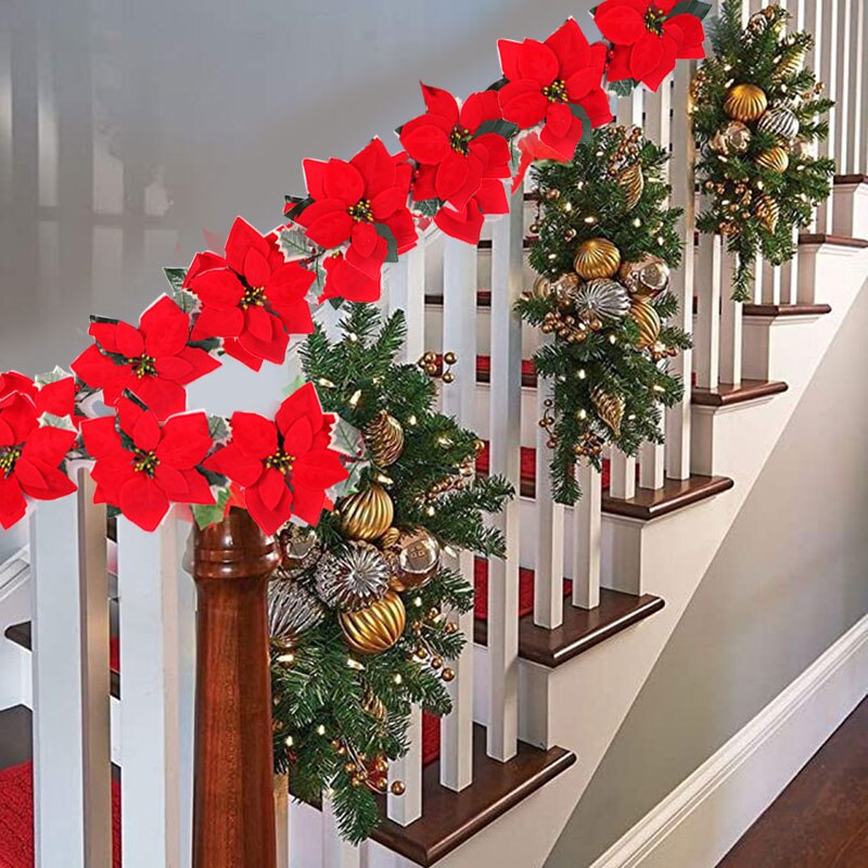 2/3m Christmas Poinsettia Flow - đánh giá và giá Xmas Outdoor Lighting Decorations