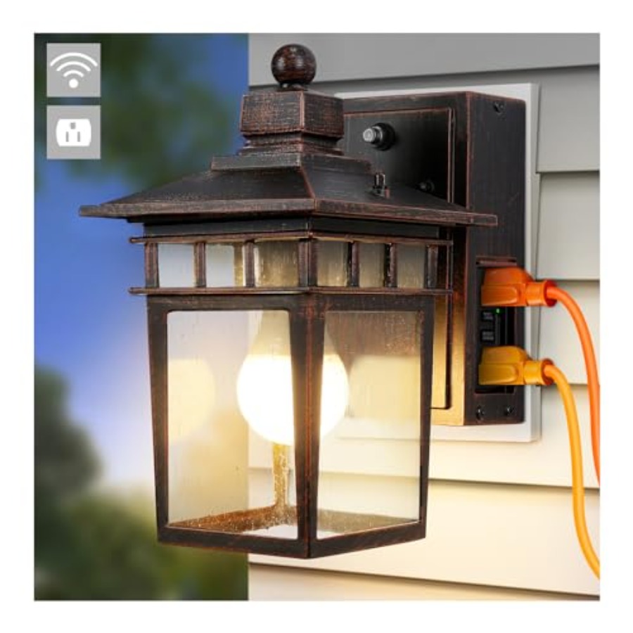 Outdoor Light with GFCI Outlet - đánh giá và giá Outdoor Lighting Sconce