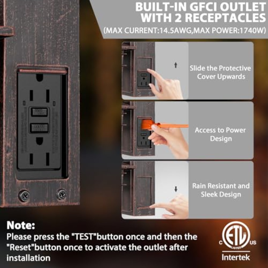 Outdoor Light with GFCI Outlet - đánh giá và giá Outdoor Lighting Sconce
