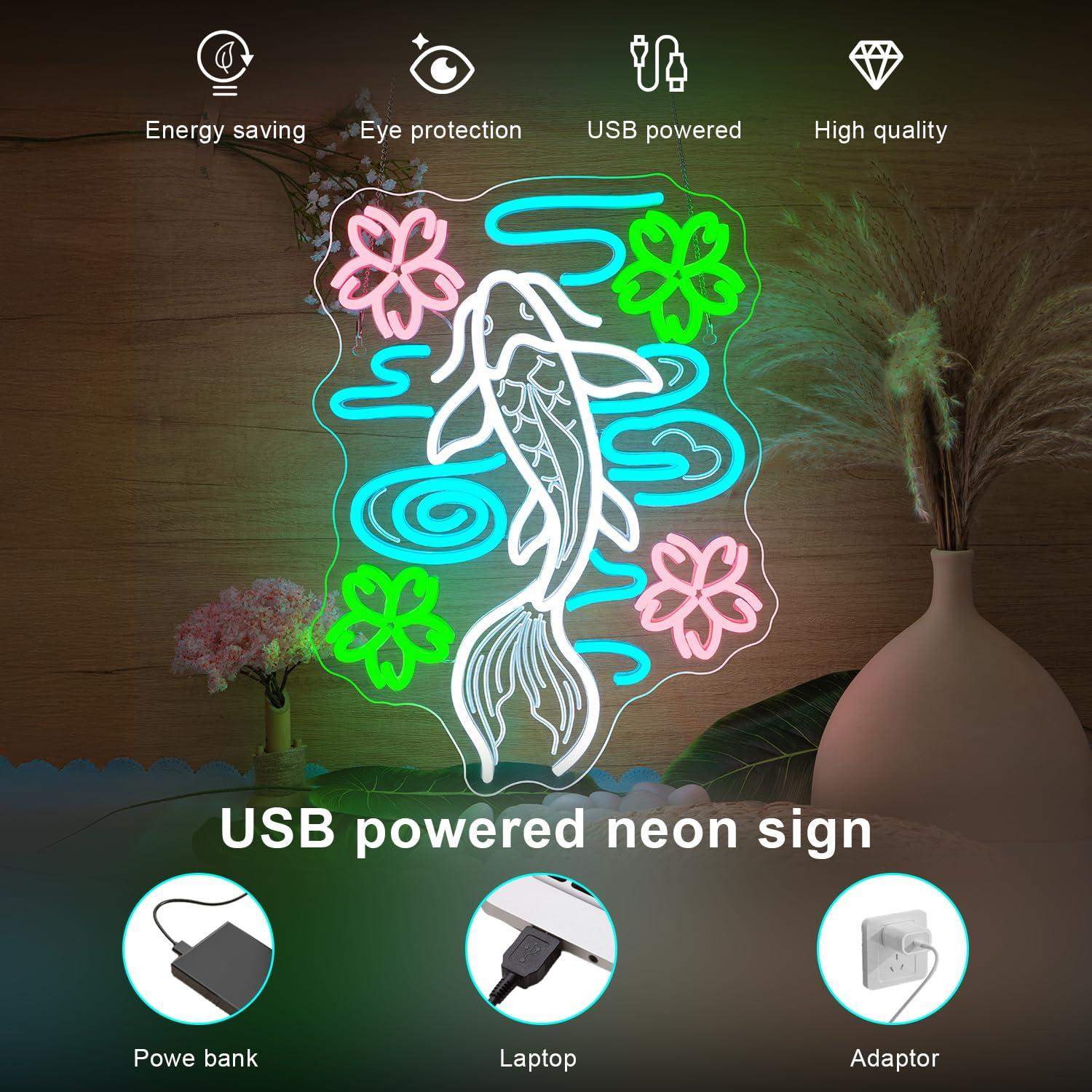 Koi Fish Neon Sign USB Dimmabl - đánh giá và giá Outdoor Lighting Restaurant