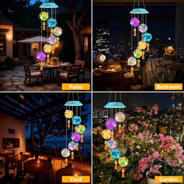 Solar Wind Chime, Color Changi - đánh giá và giá Color Changing Outdoor