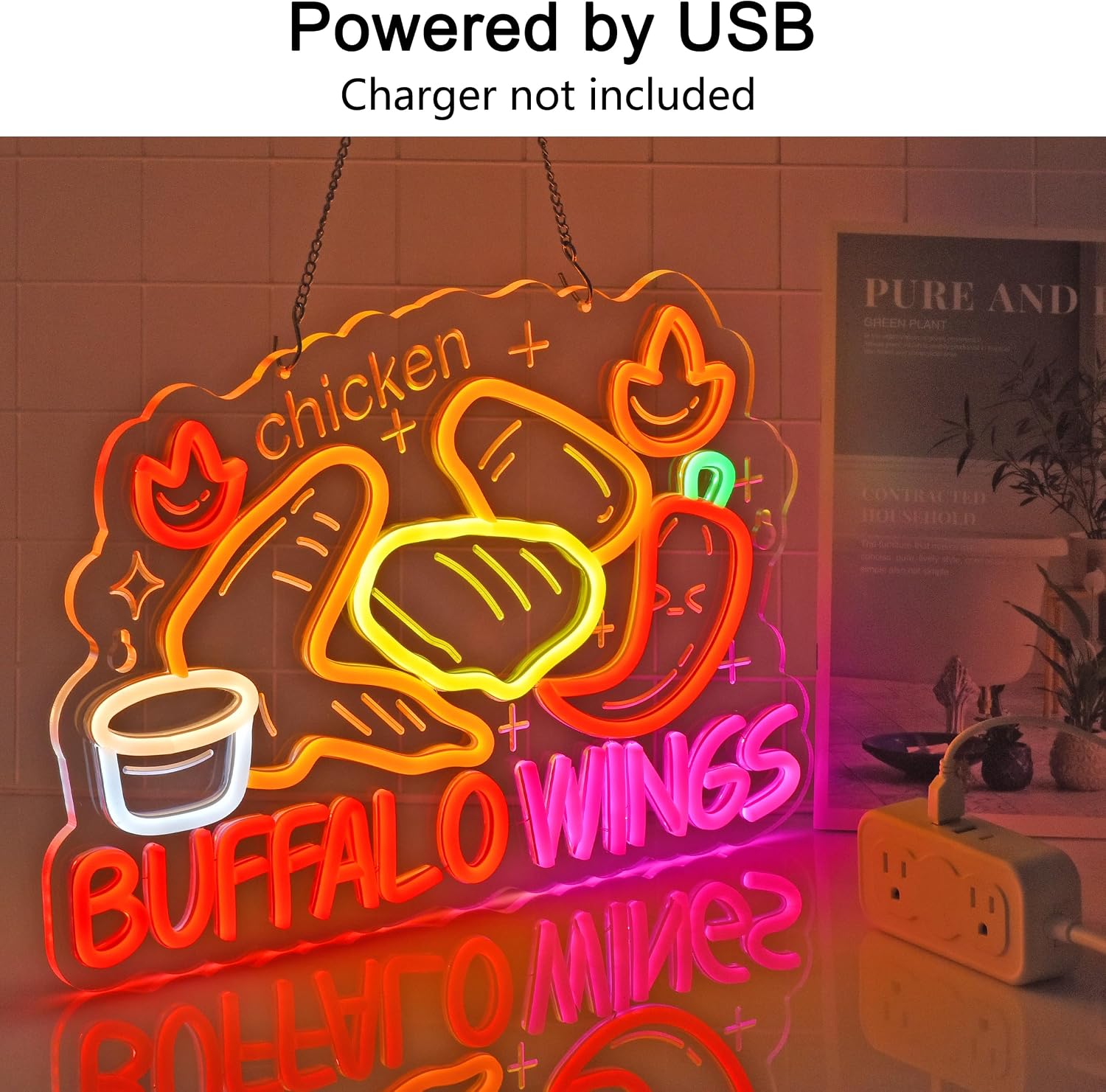 Buffalo Wings LED Neon Sign US - đánh giá và giá Outdoor Lighting Restaurant