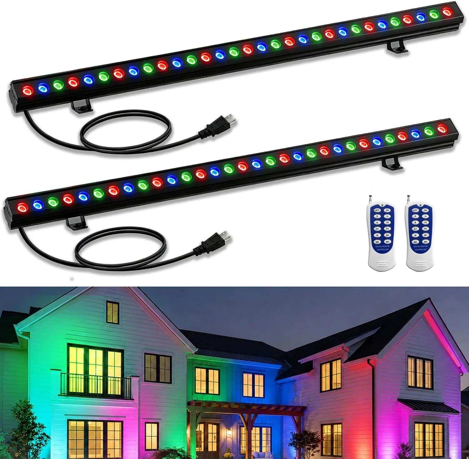2Pack RGB Wall Washer Lights 1 - đánh giá và giá Color Changing Outdoor