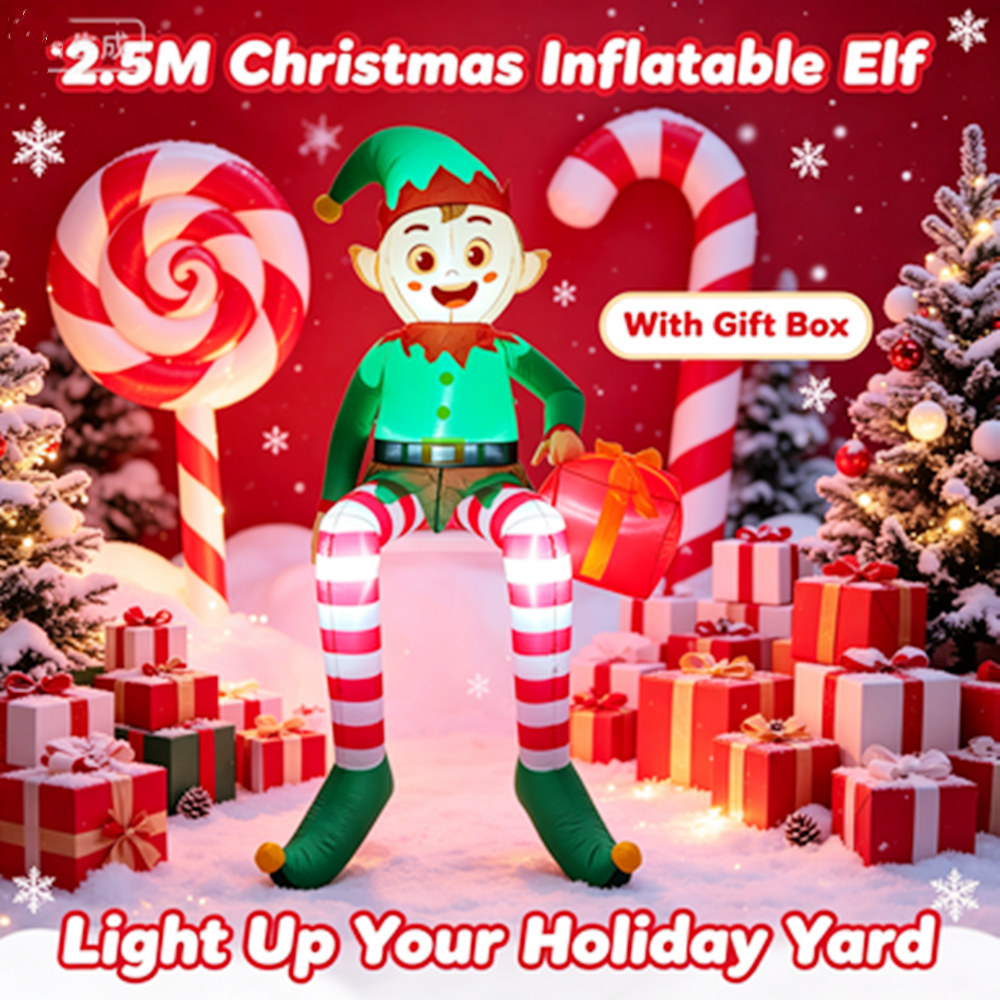 2.5M LED Light Elf Inflatable  - đánh giá và giá Xmas Outdoor Lighting Decorations