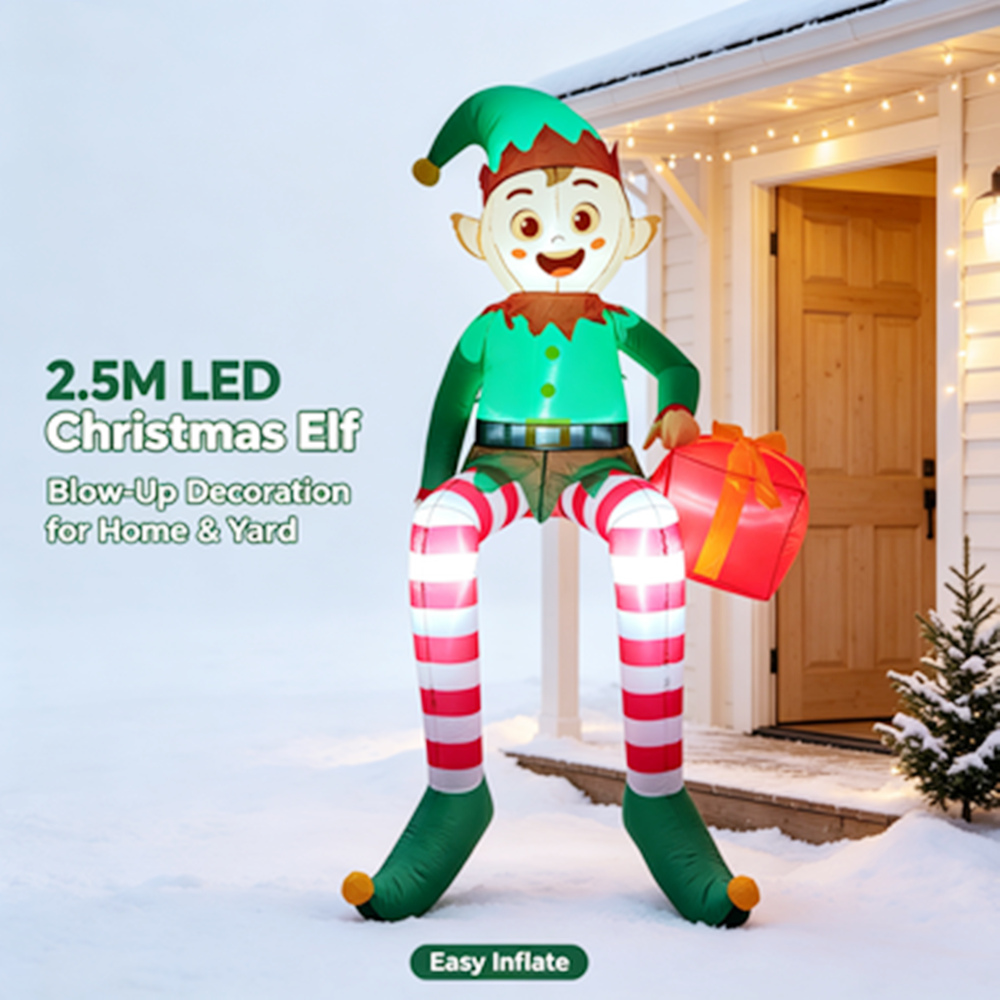 2.5M LED Light Elf Inflatable  - đánh giá và giá Xmas Outdoor Lighting Decorations