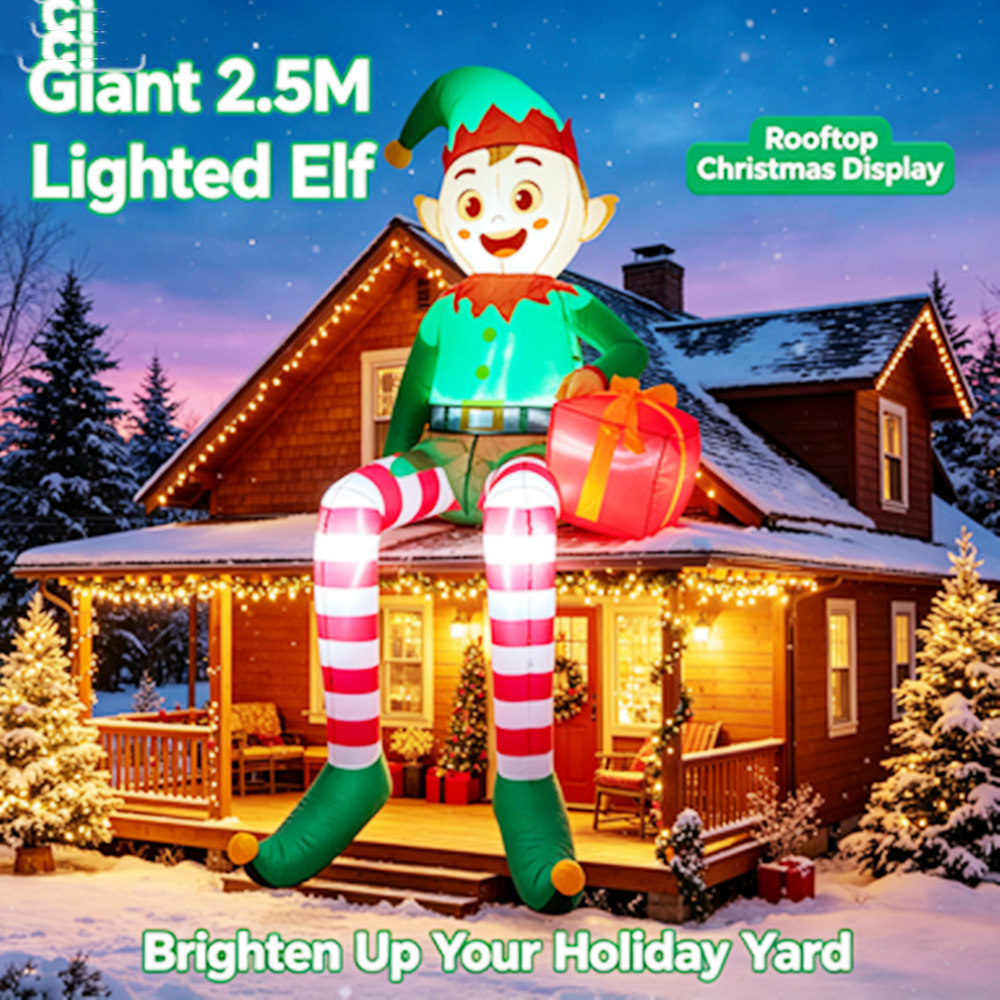 2.5M LED Light Elf Inflatable  - đánh giá và giá Xmas Outdoor Lighting Decorations