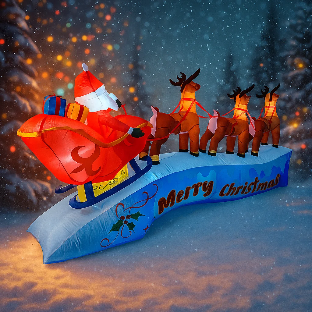 11.8FT Santa Claus Reindeer Sl - đánh giá và giá Xmas Outdoor Lighting Decorations