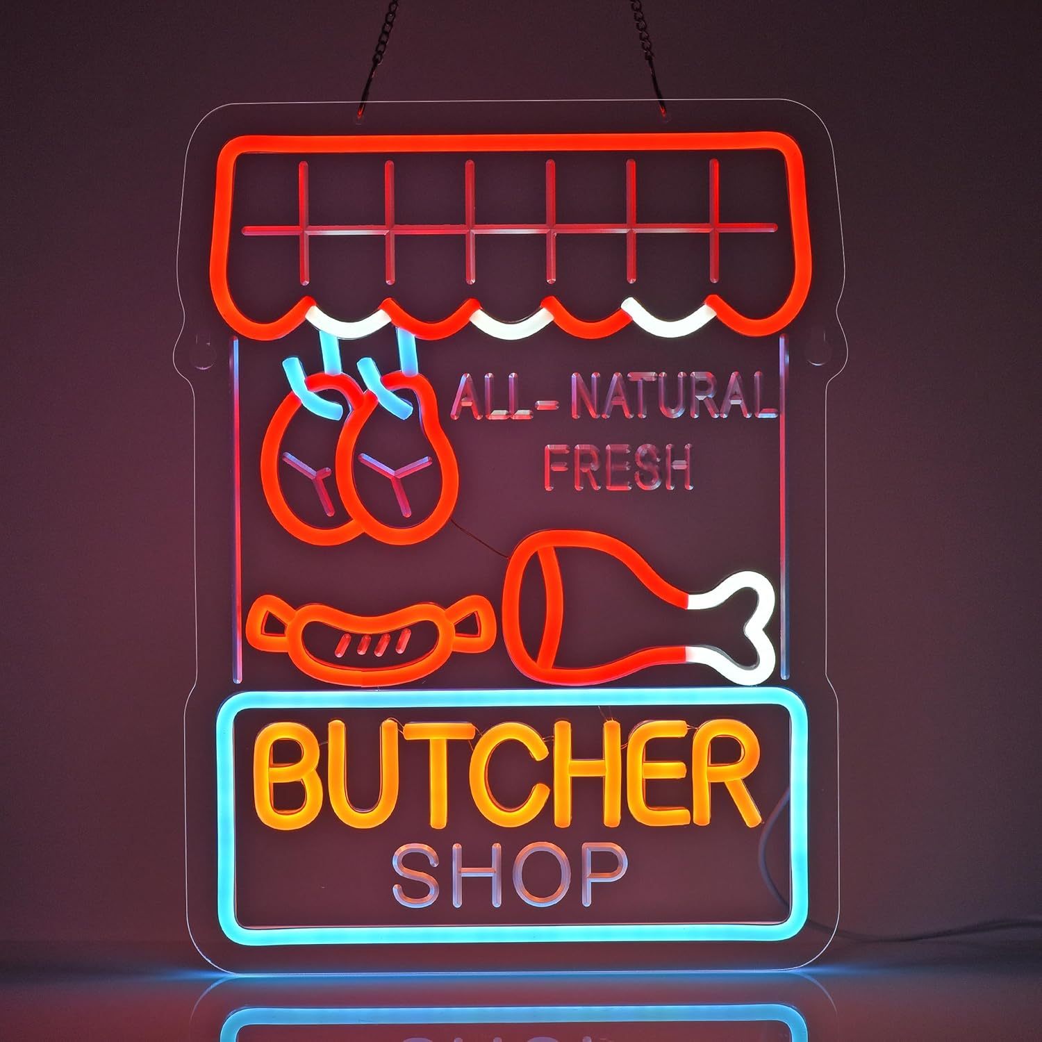 Butcher Shop Neon Sign All Nat - đánh giá và giá Outdoor Lighting Restaurant