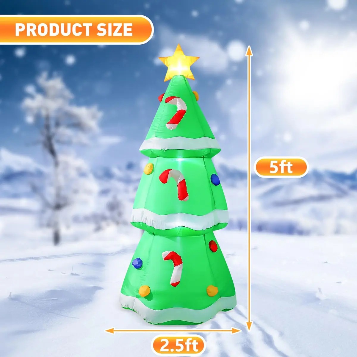 5FT/1.5M Christmas Inflatable  - đánh giá và giá Xmas Outdoor Lighting Decorations