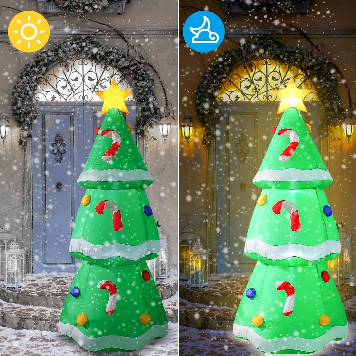 5FT/1.5M Christmas Inflatable  - đánh giá và giá Xmas Outdoor Lighting Decorations